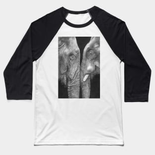 Eye To Eye realistic elephant drawing Baseball T-Shirt